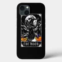 Tarot Card Crescent Moon And Black Cat Witch Hat H