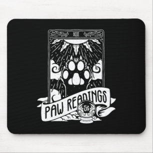 Tarot Card Crescent Moon And Cat Paw Reading Mouse Pad
