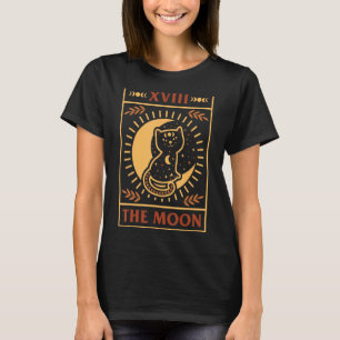 Tarot Card Crescent Moon And Cat T-Shirt