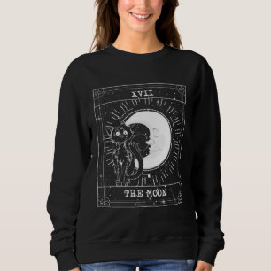 Tarot Card Crescent Moon Black Cat Witchy Gothic H Sweatshirt