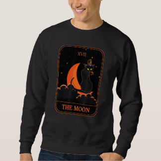 Tarot Card Crescent Moon Xvii And Black Cat Hallow Sweatshirt