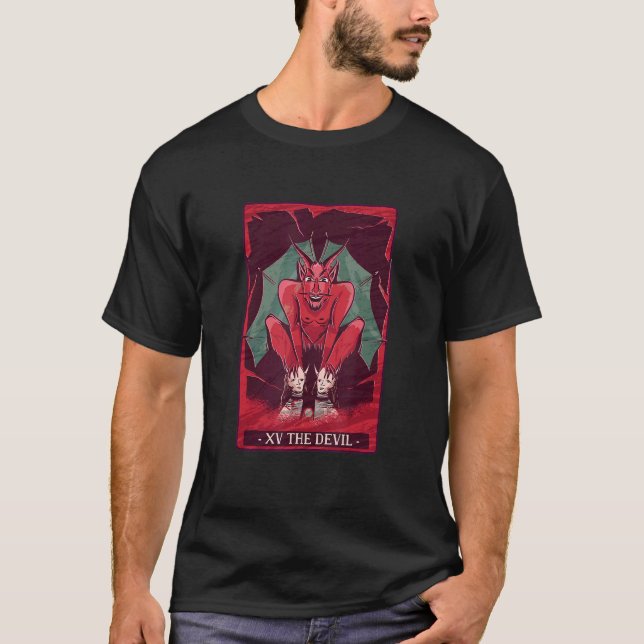 Tarot Card Devil The Devil Motif Playing Cards Tar T-Shirt (Front)