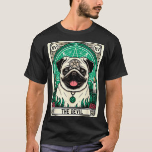 Tarot Card Dog The Devil Satanic Goth Halloween T-Shirt