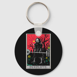 Tarot Card Funny Gym Deadlifts Workout Deadlift Fi Key Ring