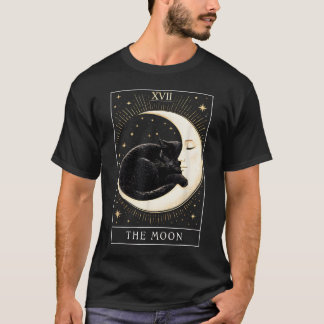 Tarot Card Gothic Cat And Crescent T-Shirt