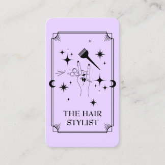 Tarot Card Hair Stylist Celestial Business Card