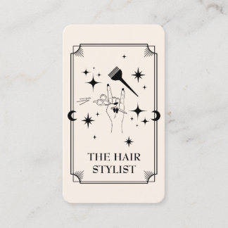 Tarot Card Hair Stylist Celestial Business Card