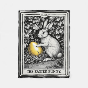 Tarot Card Happy Easter Bunny Spring Easter Egg Ea Fleece Blanket