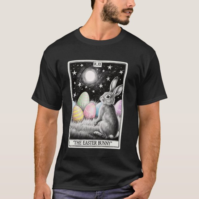 Tarot Card Happy Easter Bunny Spring Easter Egg Ea T-Shirt (Front)
