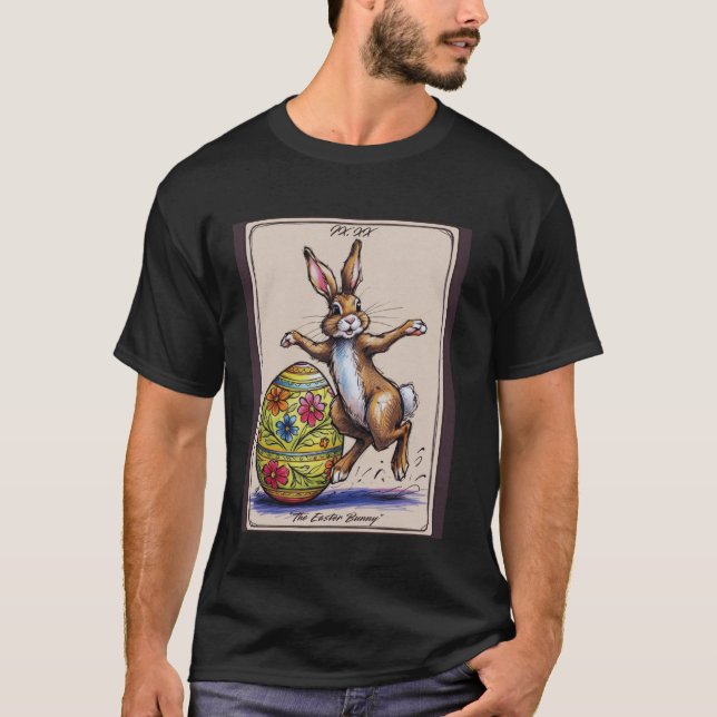 Tarot Card Happy Easter Bunny Spring Easter Egg Ea T-Shirt (Front)