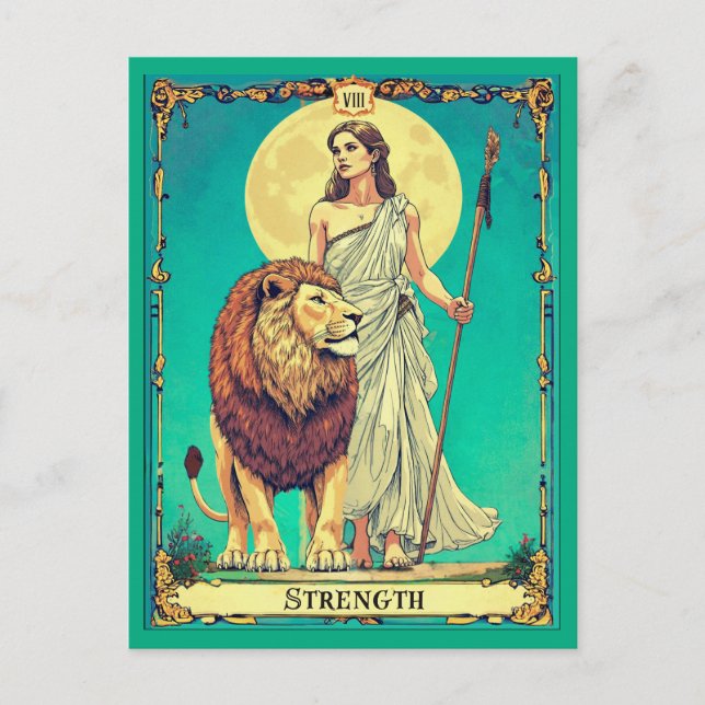 Tarot Card Illustration, Strength (Front)