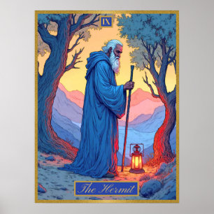 Tarot Card Illustration, The Hermit Poster