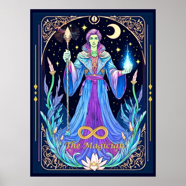 Tarot Card Illustration, The Magician Poster (Front)