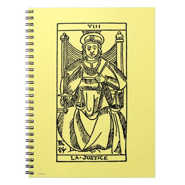Tarot Card: Justice Notebook (Front)