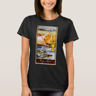 Tarot Card King of Cups And Dog Cosmic Graphic Dog T-Shirt