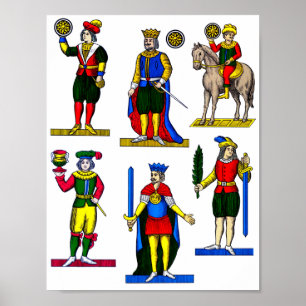 tarot card kings men Fantasy Mediaeval Art Poster