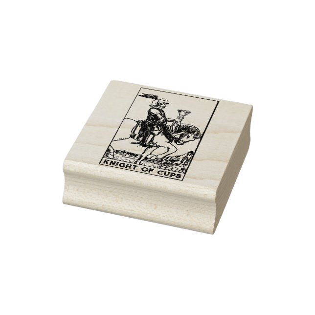 Tarot Card: Knight of Cups: Personalised Text Rubber Stamp (Stamp)