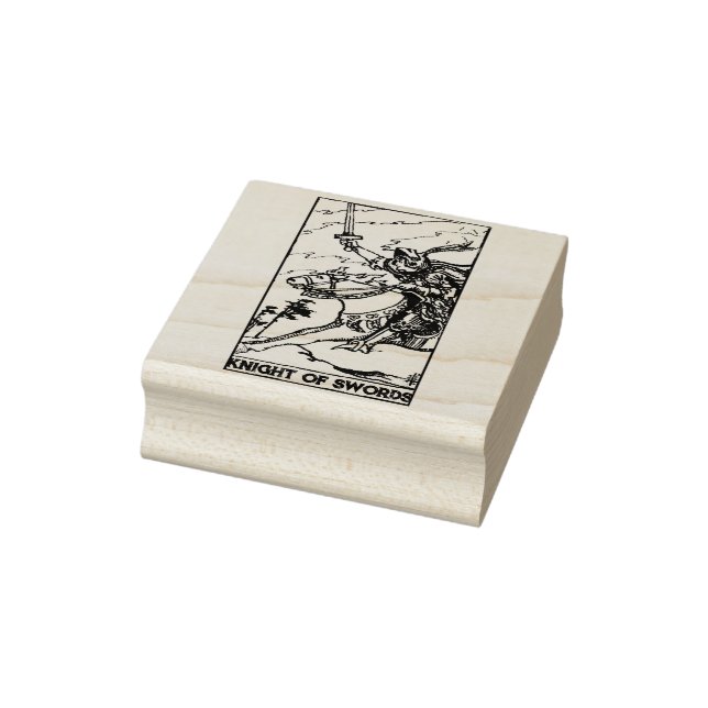 Tarot Card: Knight of Swords Personalised Rubber Stamp (Stamp)