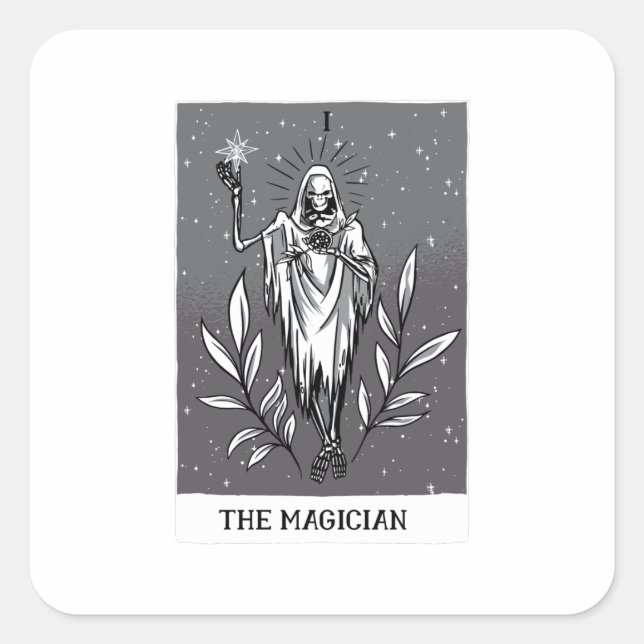 Tarot Card  - Magician Witch Square Sticker (Front)