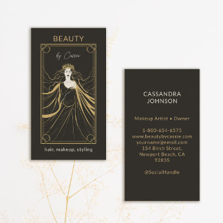 Tarot Card Makeup Hair Stylist Aesthetician Black