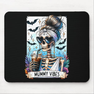 Tarot Card Mummy Vibes Spooky Season Skeleton Mum Mouse Pad