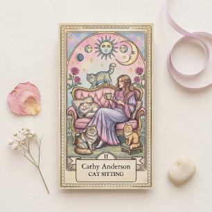 Tarot Card Mystical Cat Sitter Kitty Animal Lover