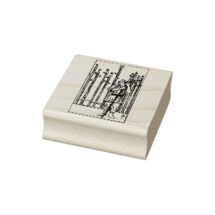 Tarot Card: Nine of Wands: 9 of Wands Rubber Stamp
