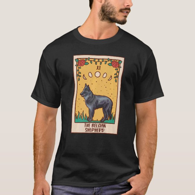 Tarot Card  Occult Magic Occultism Dog Belgian She T-Shirt (Front)