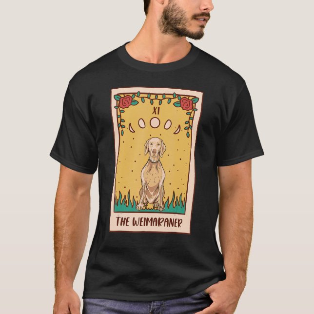 Tarot Card  Occult Magic Occultism Dog Weimaraner T-Shirt (Front)