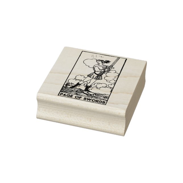 Tarot Card: Page of Swords Personalised Rubber Stamp (Stamp)