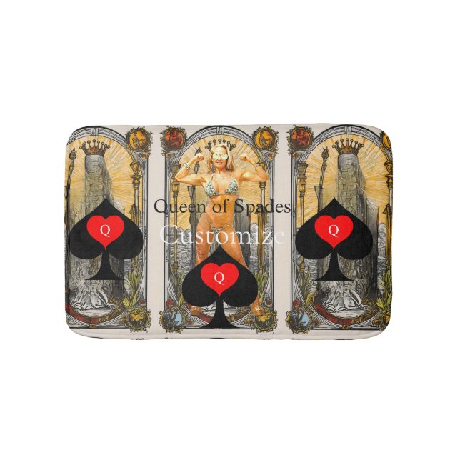 Tarot Card Queen of Spades Thunder_Cove Bath Mat (Front)