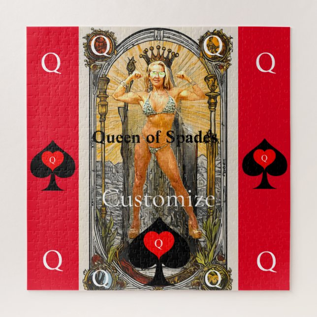 Tarot Card Queen of Spades Thunder_Cove Jigsaw Puzzle (Vertical)