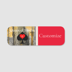 Tarot Card Queen of Spades Thunder_Cove Name Tag
