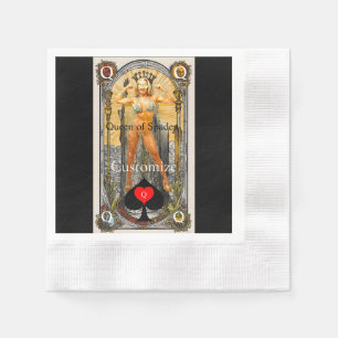 Tarot Card Queen of Spades Thunder_Cove Napkin