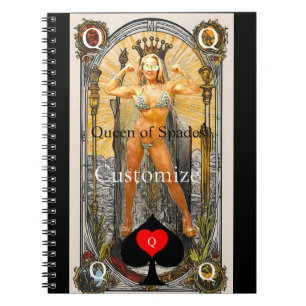 Tarot Card Queen of Spades Thunder_Cove Notebook