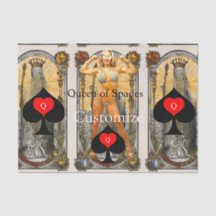 Tarot Card Queen of Spades Thunder_Cove Tissue Paper