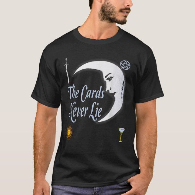 Tarot Card Reader Deck Moon Sun Wands Pentacle Cup T-Shirt (Front)