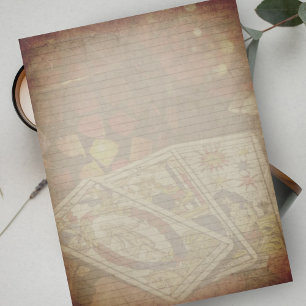 Tarot Card Rustic Lightly Lined Stationery Paper Notepad