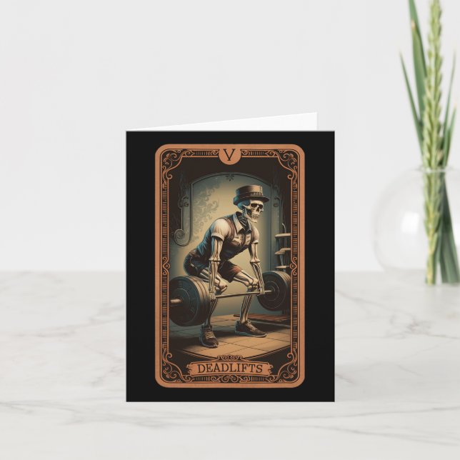 Tarot Card Skeleton Deadlifts Powerlifting Weightl (Front)