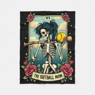 Tarot Card Softll Mom Mama Skeleton Halloween Fleece Blanket