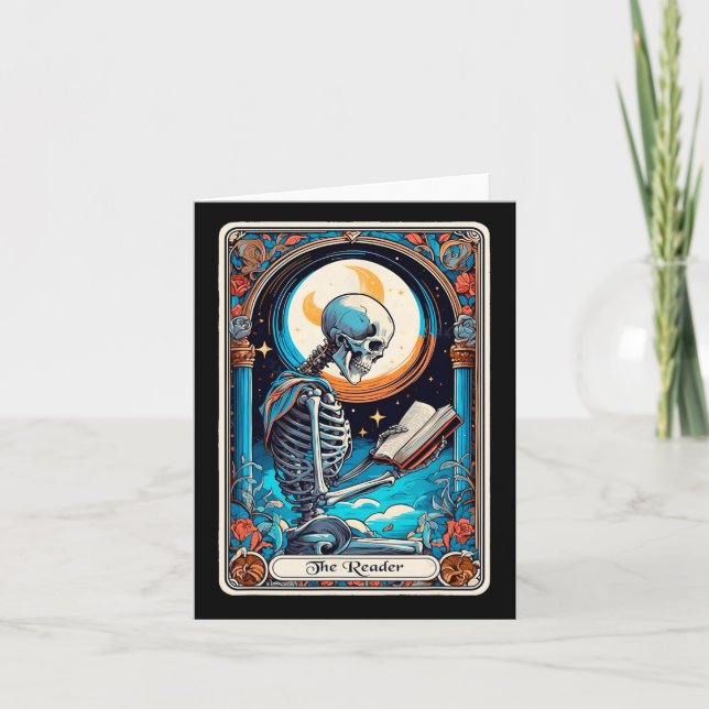 Tarot Card Spooky Teacher The Reader Skeleton Hall (Front)