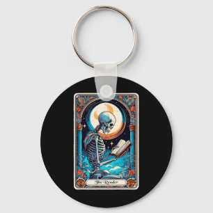 Tarot Card Spooky Teacher The Reader Skeleton Hall Key Ring