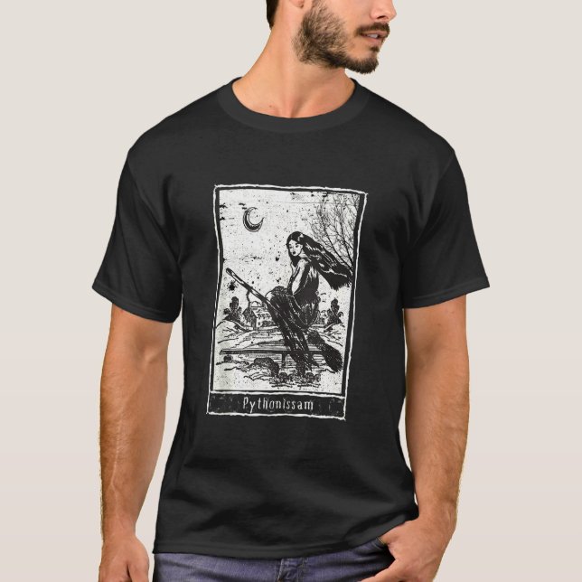 Tarot Card Styled Witchcraft Dark Tarot  Witch Gra T-Shirt (Front)