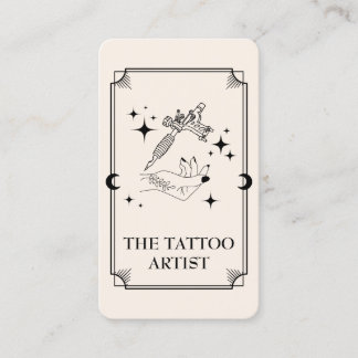 Tarot Card Tattoo Artist Celestial Business Card