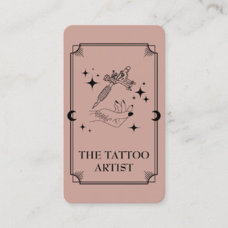 Tarot Card Tattoo Artist Celestial Business Card