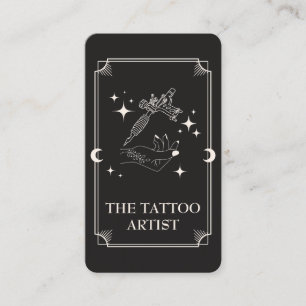 Tarot Card Tattoo Artist Celestial Business Card