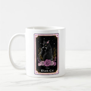 Tarot Card The Black Cat Pink Witchy Celestial Coffee Mug