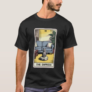 Tarot Card The Empress Cat On Robot Vacuum Cleaner T-Shirt