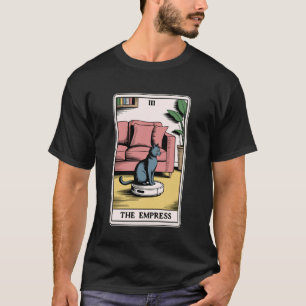 Tarot Card The Empress Cat On Robot Vacuum Cleaner T-Shirt