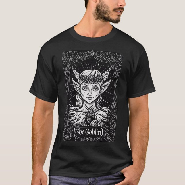 Tarot Card The Goblin Occult Goblin Witch Queen T-Shirt (Front)